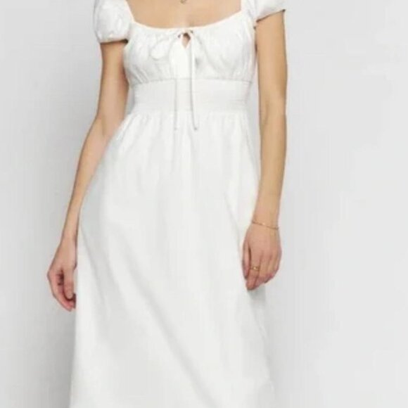 NWT Reformation Arna Midi Dress Size 0 White - Picture 3 of 6